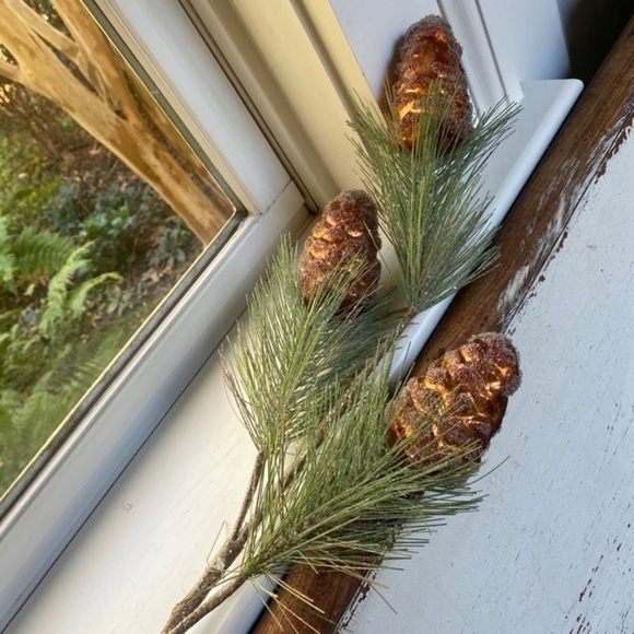 Anthropologie Copper Pinecone Branch Stem - Picture 2 of 5